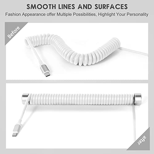 Image of ATTACK SHARK Custom Coiled Keyboard Cable, 7.87 Inch USB-C to A, Compatible with Mechanical Gaming Keyboards, PS4, Switch