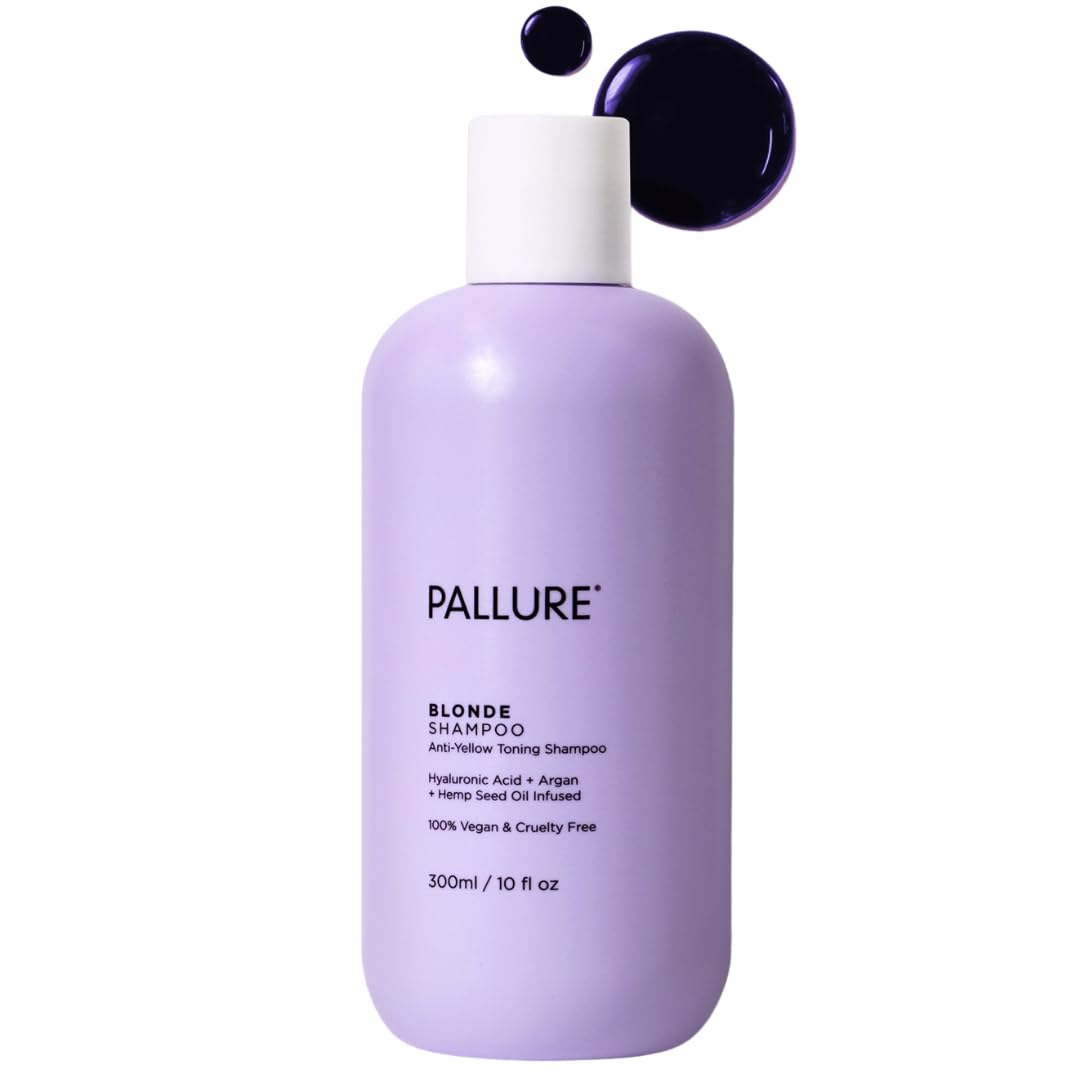 Pallure Blonde Toning Shampoo, Reduces Brassiness And Yellow Tones – For Blonde, Platinum, Bleached, Silver Hair, Vegan and Cruelty Free (10.14 Fl Oz)