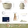 Matcha Whisk Set, 8 PCS Ceramic Matcha Set With Bamboo Scoopa, Scoop
