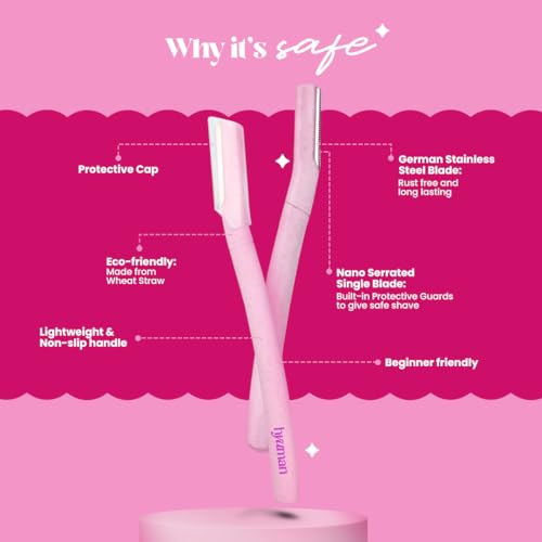 Image of Hyuman facial razors for women - pack of 10, facial hair remover razor, Dermaplaning Tool