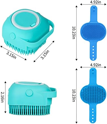 Comotech 6PCS Dog Bath Brush & Dog Toothbrush | Adjustable Handle Shampoo Brush & Scrubber for Short & Long Haired Dogs & Cats | Effectively Solve Odor & Stain Removal Problems (Blue Blue Blue.) — view 5