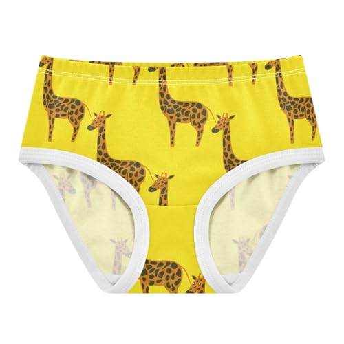 Wusikd Colored Giraffe Girls Underwears Cotton Orange Girls Briefs Soft Toddler Underwear 5T