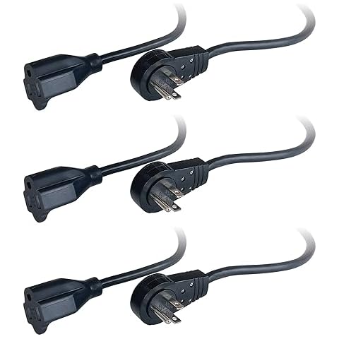 Ziotek ZT1212597 Black 360-Degree Rotating 18-Inch Power Strip Liberator, 3-Pack Cover