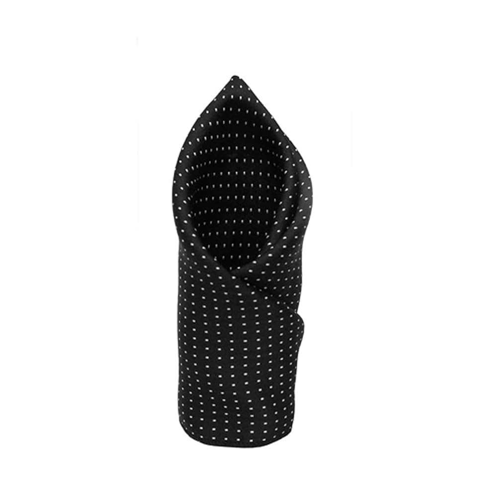 sa style along Style Along Black Pocket Square With Small White Polka Print Premium Mens Solid Micro Fiber Silk Satin Pocket Square Wedding Handkerchiefs-picture-31