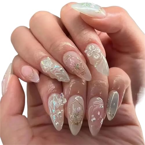 Faux ongles à coller Color4 haute finition, lot de 24 capsules effet gel naturel