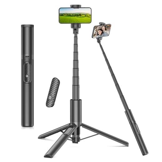 153cm Tripé para Telemóvel & Bastão de Selfie com controlo remoto fpara telemóvel 4"-7", suporte de tripé portátil para smartphone compatível com iPhone Android, leve para viagens, selfies, gravação