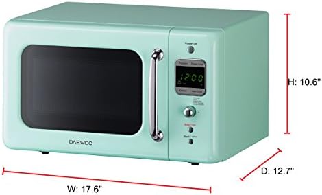 Microondas, de Daewoo, KOR-7LREM, estilo retro, 0.7 pies cúbicos 700 W,  color verde menta. : Hogar y Cocina - Amazon.com