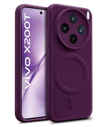 Image of WOW IMAGINE Back Case Cover for Vivo X200T 5G | Soft Matte Silicone Case| Slim Fit & Shockproof | Camera Protection Bumper Cover (Purple)