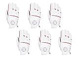 Women's Golf Glove Microfiber with Colorful Cabretta Leather Six Pack(Left is Wear On Left Hands,Rig