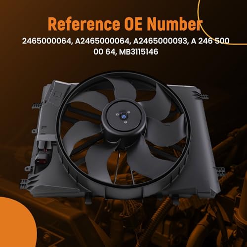 Image of maXpeedingrods Engine Cooling Fan Assembly for Mercedes CLA250 2014-2019, GLA250 2015-2020, SLK250 2012-2015, A2465000064 MB3115146 2465000064