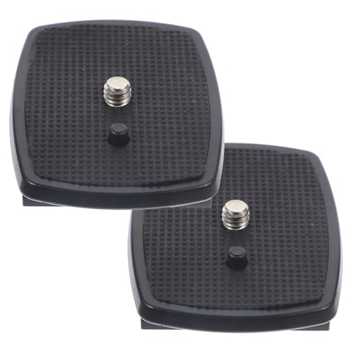 Kisangel 2 Piezas Placa Rápida para Trípode Cámara Negra Resistente al Desgaste Duradera Antideslizante Fácil Instalación