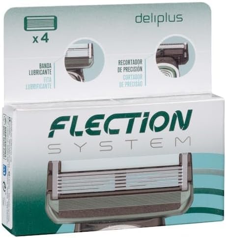 Maquinilla de afeitar Flection System 6 hojas Deliplus + 1 paquete de 4 cuchillas de recambio incluidas