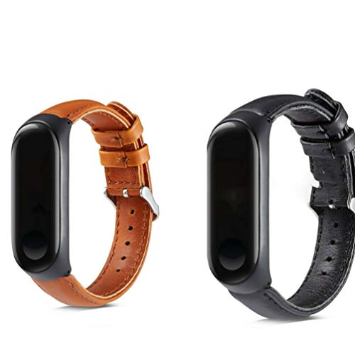 Pulseira de substituição UKCOCO compatível com Xiaomi Mi Band 4 – Pulseira de relógio de couro ajust