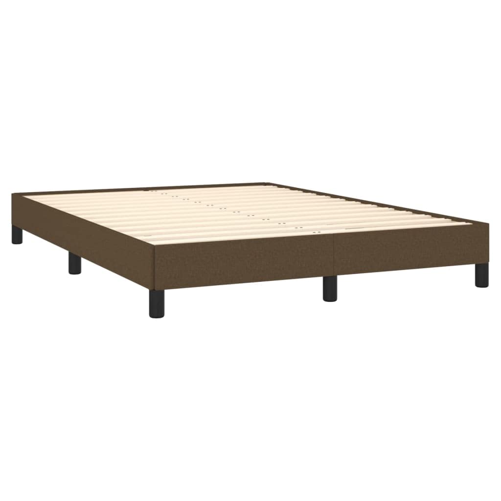 vidaXL Estructura de Cama Matrimonial Somier Tapizado Dormitorio Habitación Muebles Mobiliario Cuarto Descanso de Tela Marrón 140x190 cm