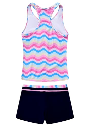 Image of Little Girls' Summer Swimwear Two Piece Boyshort Tankini Kids Swimsuit