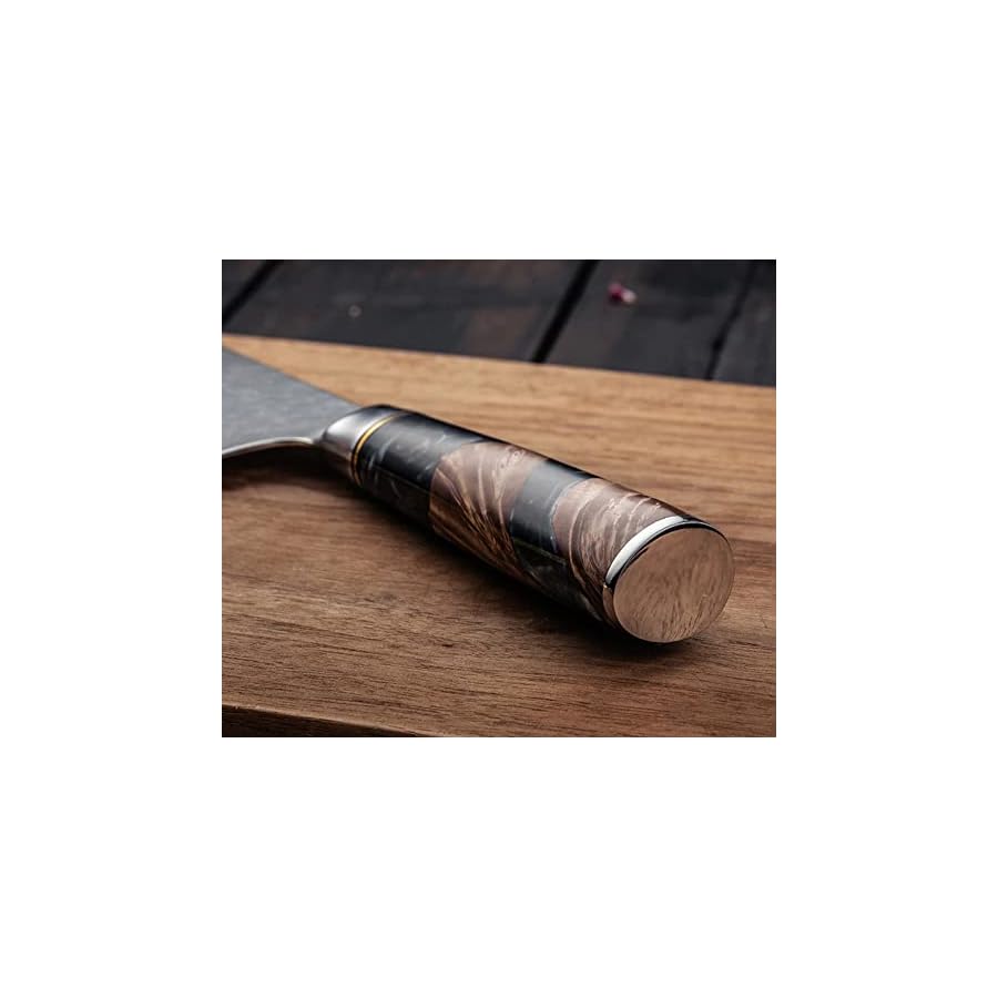 The-Epicurean-Cook-Tidal-Collection-kitchen-knife-set-with-Burl-Wood-Resin-Handles-Black-Resin-Handle-This-8-pc-damascus-chef-knife-set-are-ideal-kitchen-knives-set-for-the-kitchen Epicurean Cook Tidal Collection 8 PCS Damascus Knife Set Japanese Kitchen Knives with VG10 Steel Core Ultra-Sharp Professional Chef Knife Set with Elegant Box and Black Resin and Burl Wood Handles