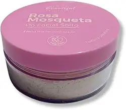 Pó Facial Solto Vegano Rosa Mosqueta Pele Perfeita com Efeito Matte Aveludado