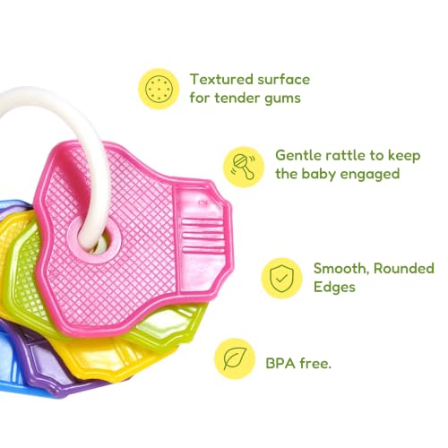Image of Funskool Giggles, Clackie Toothies, Teether for Babies to soothen their gums, Easy to Grasp,hold and chew, 3 months & above, Infant Toys