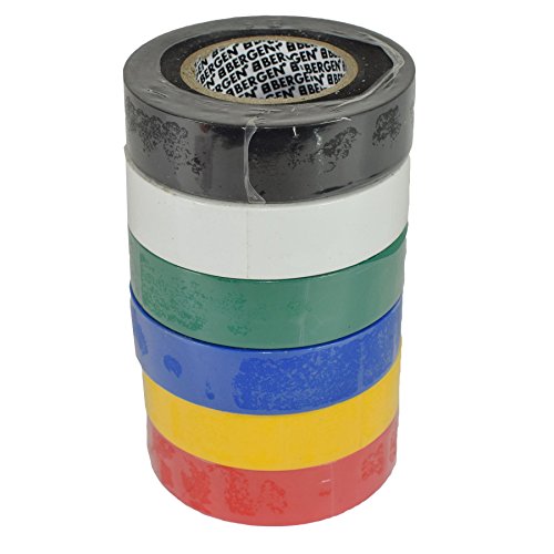 Cinta aislante para instalaciones del hogar AB Tools pack de 6 rollos de PVC mixto 2