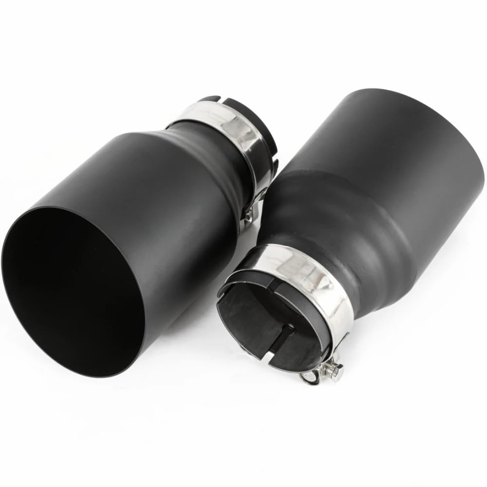 tłumik końcowy Pasuje do rury wydechowej Mitsubishi Mazad ze stali nierdzewnej rura wydechowa samochodu pojedynczy prosty czarny tłumik(57MM IN 101MM OUT)