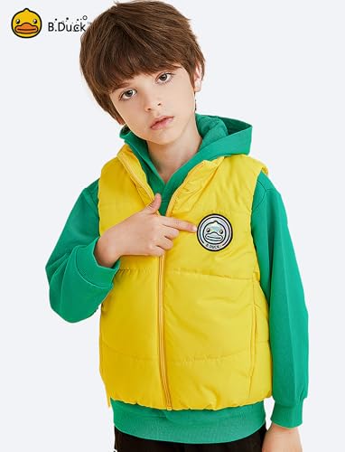 B.Duck Unisex Boys Girls Puffer Jacket Trenchcoat Cute Yellow Duck Quilted Winter Coat Puffy Vest for Toddler Kids 3-12 Years3