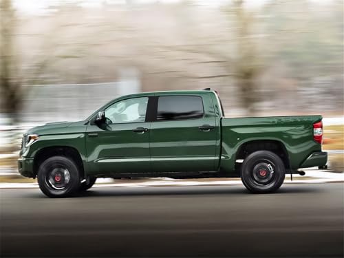 Calcomanía para poste de pilar que cubre rayones en Toyota Tundra CrewMax negro mate 5