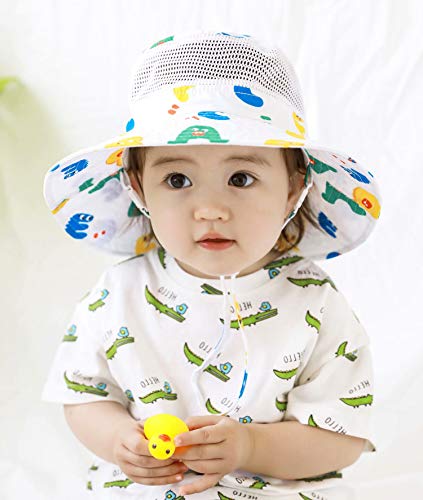 Image of Home Prefer UPF50+ Wide Brim Sun Hat Boys Girls Sun Protection Hat Zoo Beach Swim Safari Bucket Hat for Baby Toddler Kid