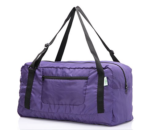 Image of HOLYLUCK Foldable Travel Duffel Bag for Women & Men Luggage Great for Gym (Purple)