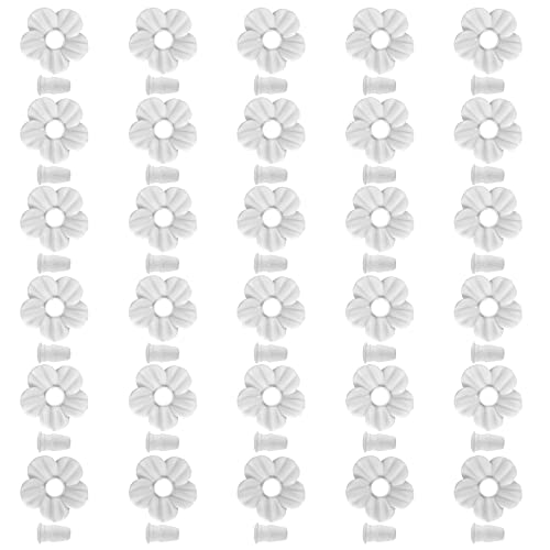 30 Sets Hummingbird Flowers, Unique Replaceable Hummingbird Bird Feeder Replacement Parts for Hanging Feeder (White)
