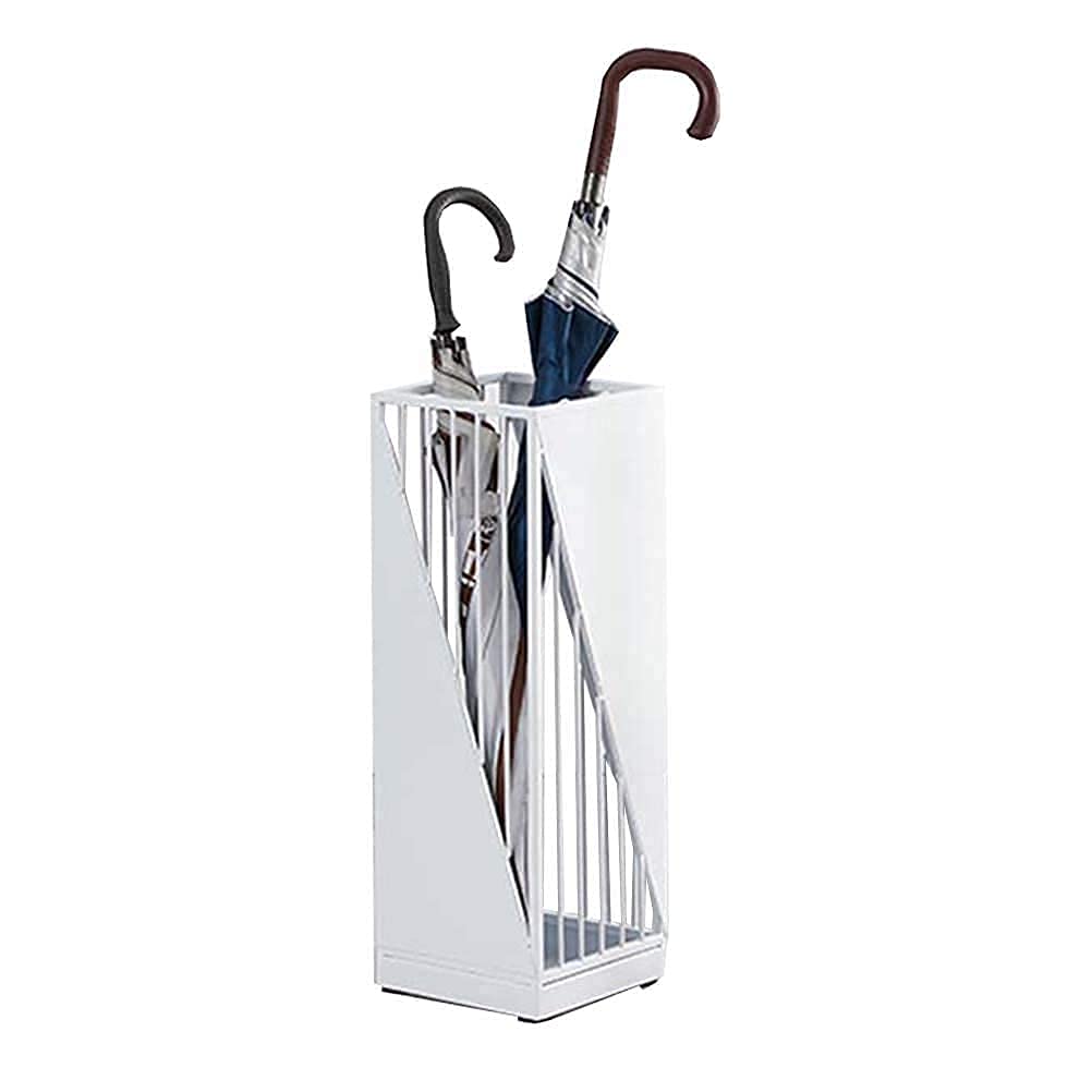GHHVFEC Metal Wrought Iron Umbrella Stand with 4 Hooks, Hollow Design for Folding Umbrellas, Entryway Storage