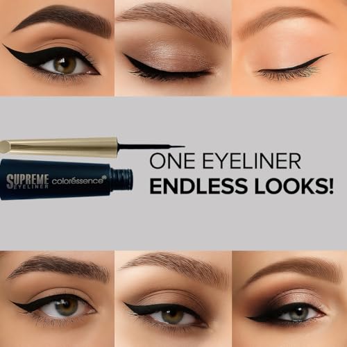 Image of Coloressence Supreme Eyeliner, Intense Black, 5ml | Long Lasting | Waterproof | Smudgeproof | Quick Dry | Precision Applicator Tip | Easy Application