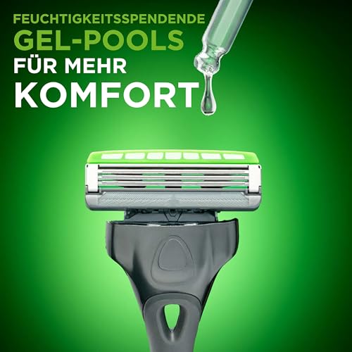 Foto von Wilkinson Sword - Hydro 3 Rasierer für Männer, Rasiergriff + 9 Rasierklingen, Feuchtigkeitsspendende Gel-Pools