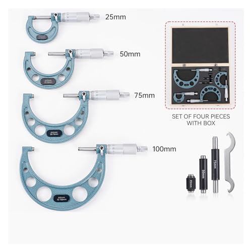 Calibrador mecánico 4 piezas 0-100mm con estuche miniatura 2