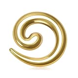 Round Snail Brooch for Women & Men - Stainless Steel Chunky Twist Spiral Lapel Pin, Minimalist Wedding Party Jewellery Accessory for Dress Suit Shirt Ceremony Clothes (Gold)