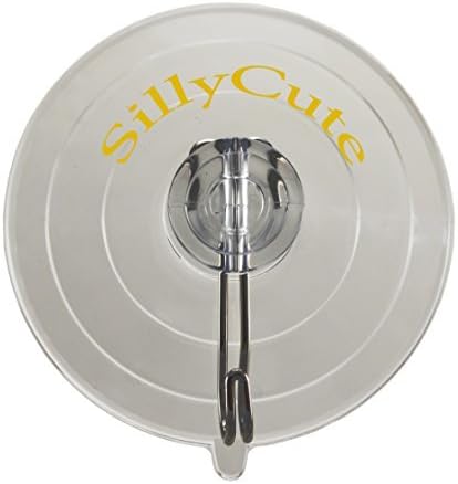 Super Heavy Duty Suction Cup Hook, Powerful Suction Lasts Years, Strong Hanger for Bathroom, Kitchen Accessories, Wreath, Bird Feeder, Christmas Lights and More, Clear, 3 1/4", 6-Pack by SillyCute