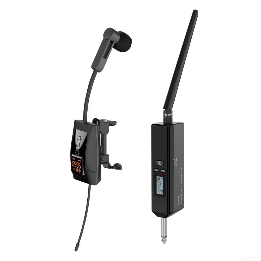 Sistema di Microfono Wireless UHF per Violino, Trasmissione Stabile 610-690MHz, Guadagno Regolabile, Installazione a Clip, Per Musica Dal Vivo