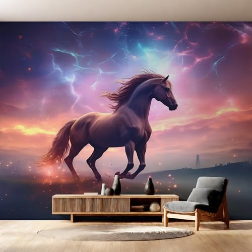 Fresque murale intissé chevaux galop grand format - 5