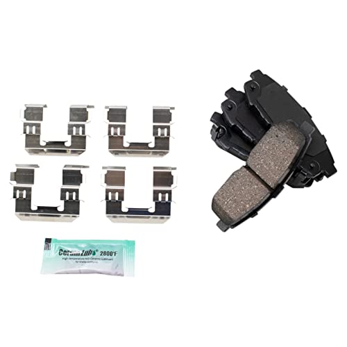 Image of TRQ Rear Brake Pad and Rotor Set Ceramic Compatible with 2004-2006 Mazda MPV