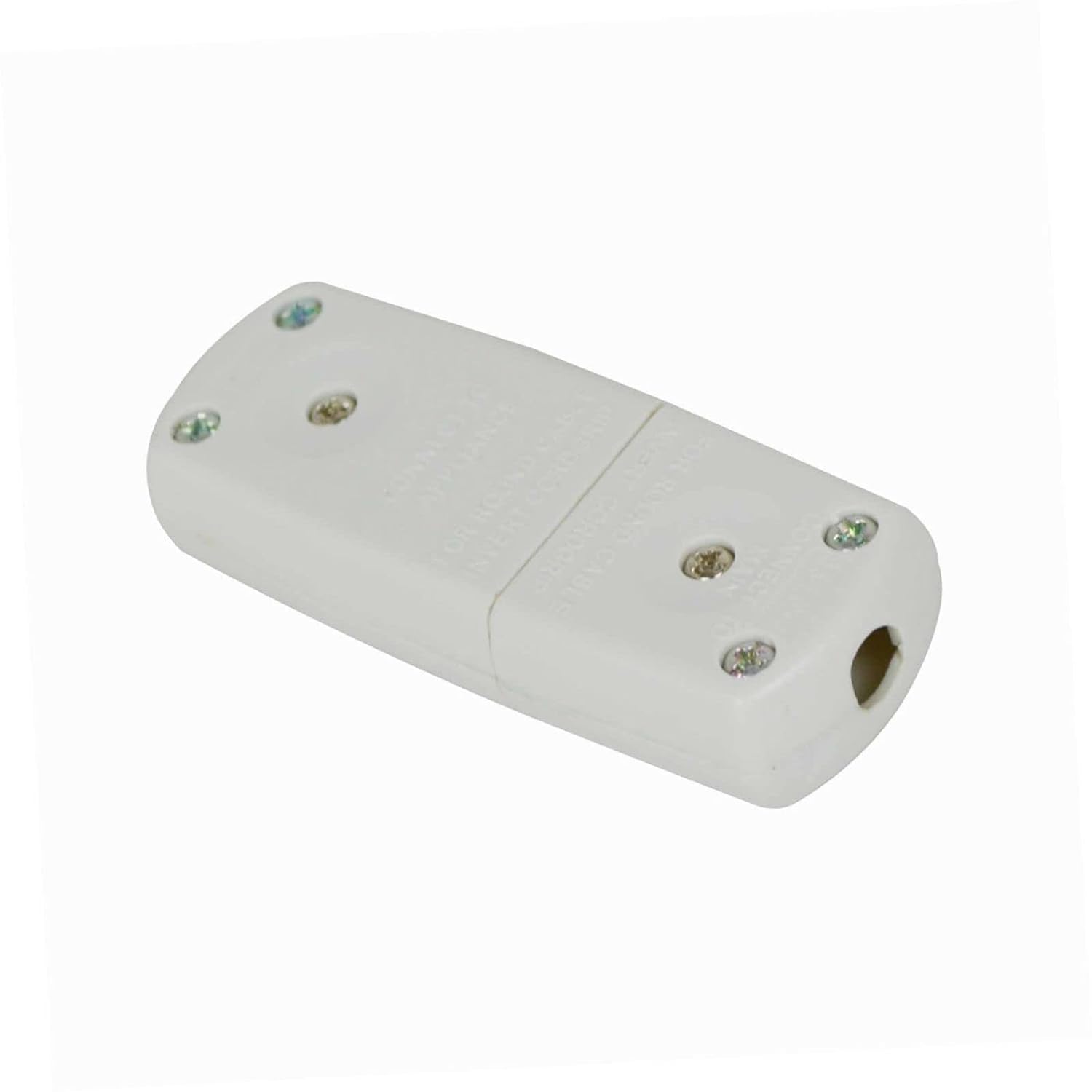Electric Lead In-Line Flex Connector Plug Socket, 3-Pin Cable Wire Joiner, 10 Amp 220-250V CE UK white - Image 3