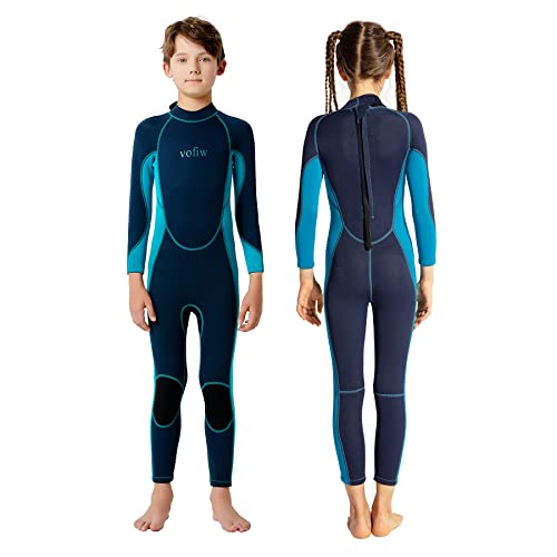 Vofiw Kids Wetsuit Size 6 Boys 2.5Mm Neoprene Wet Suit Long Sleeve Back Zip Wetsuits Child Toddler Full Body Swimsuit For Surfing Swimming (Navy, 6) #TOP9