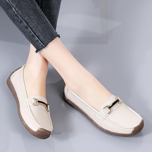 Image of Women's Wide Width Loafers Comfort Slip on Shoes Walking Shoes for Ladies Mocassins Driving Shoe