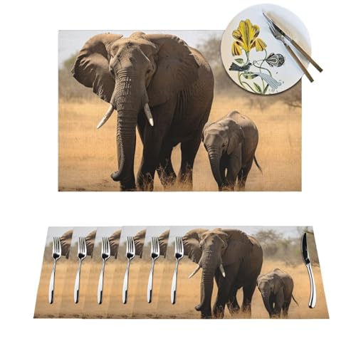 Set de table antidérapant motif éléphant pour protéger la table de cuisine