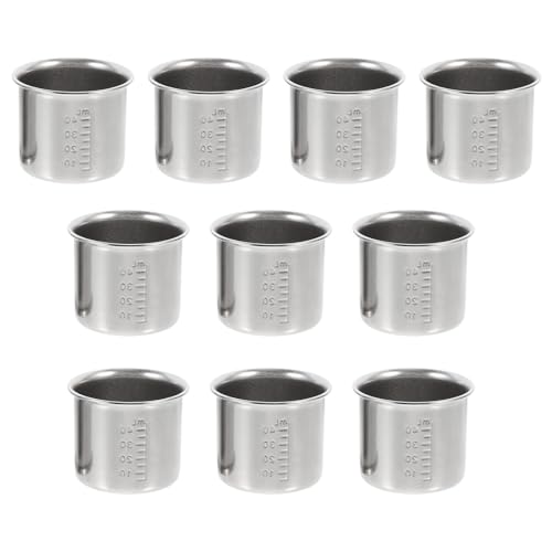 VALICLUD 10pezzi Bicchiere per Medicinali in Acciaio Misurino Scala Graduata Strumento di Misurazione Multiuso per Liquidi