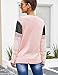 koitmy Women's Cute Contrast Sleeve Knitted Pullover Sweater Pink