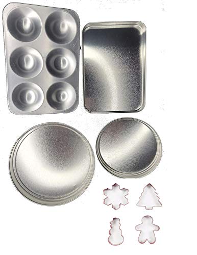 E&B Easy Oven Bake Cake Pan 4 Pans Set Includes Cupcake Pan Rectangle Pan and 2 Round Pan