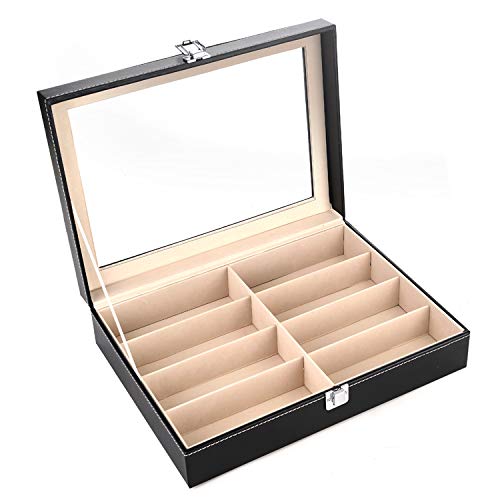 Preisvergleich Produktbild mixed24 Brillenkoffer 8 Brillen Brillenaufbewahrung Brillenpräsentation Brillenbox Schaufensterglas