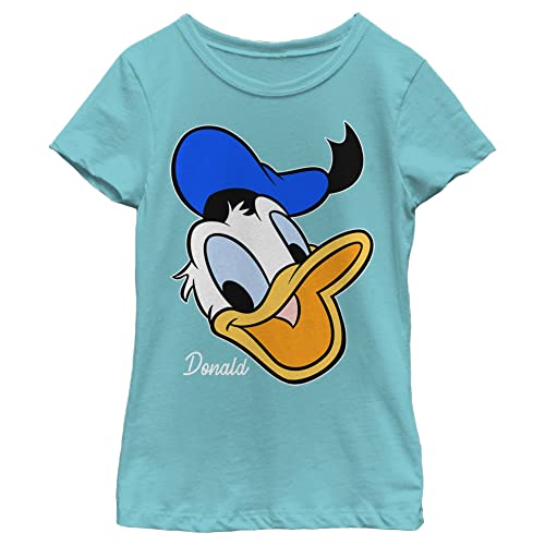Disney Characters Donald Big Face Girl's Solid Crew Tee