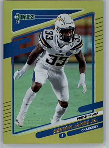 2021 Donruss Press Proof Premium #74 Derwin James Jr. Los Angeles Chargers Official NFL Football Card in Raw (NM or Better) Condition image 3