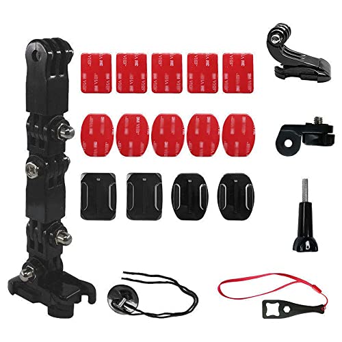 Image of BKN 6 in1 Action Camera Accessories Kit for Insta 360 X3 for Vlogger, Rider, Motorcycle, Bike | Included 4-Way Chin Mount, Lens Guard, Camera Bag, Plastic Case, Double Ball Head & Bike Handlebar