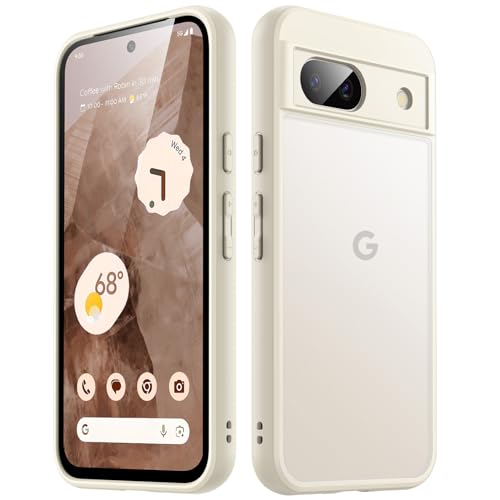 JETech Matte Cover Case for Google Pixel 8a 6.1-Inch 2024, Frosted Translucent Back Protective Slim Phone Cover, Anti-Fingerprints (Beige)
